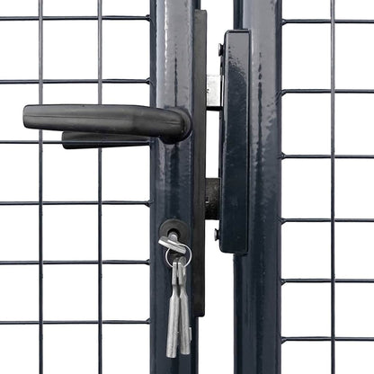 Cancello da Giardino in Rete di Acciaio Zincato 400x175 cm Grigio | homemem39