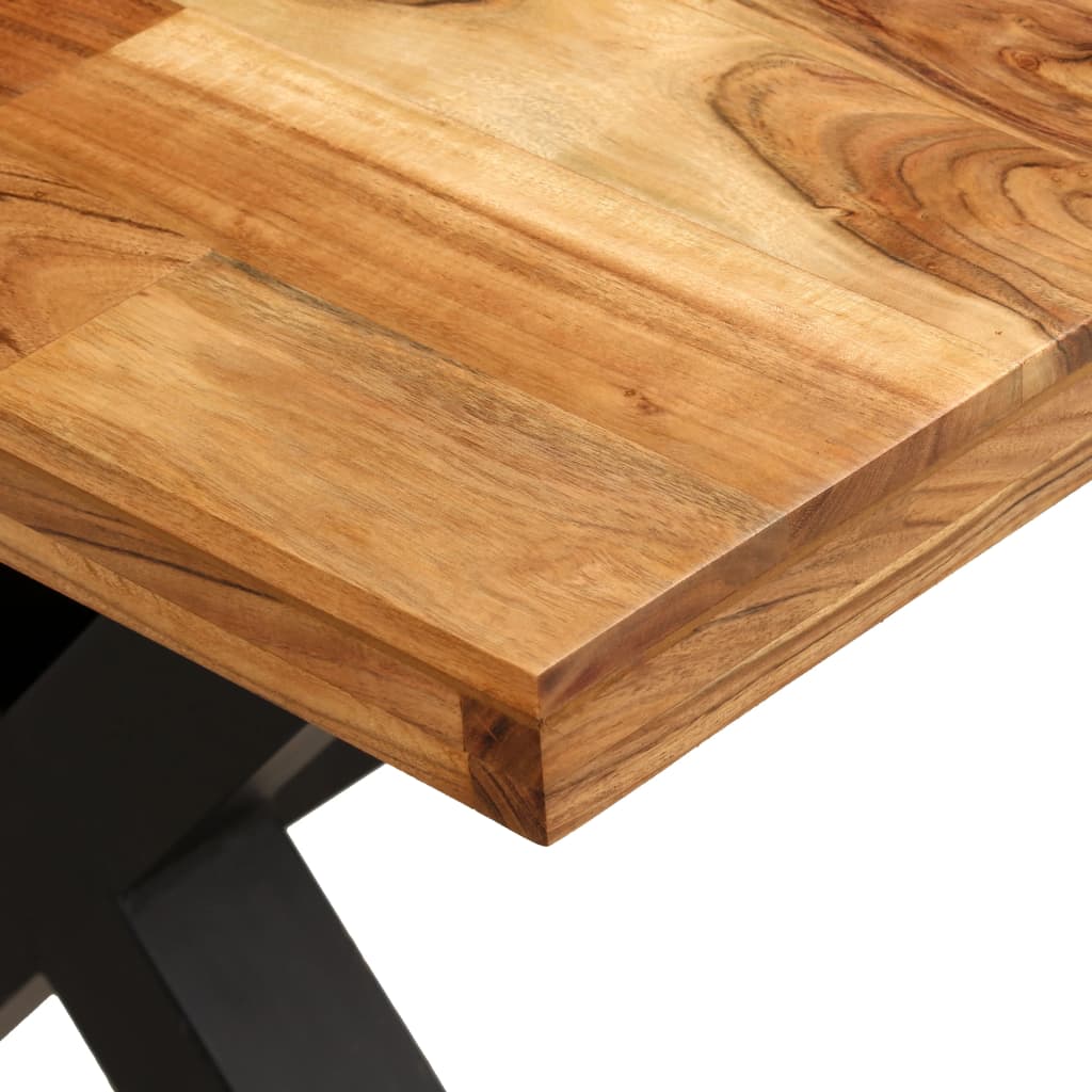 Set Tavolo da Pranzo 7 pz Legno Massello di Acacia e Mango - homemem39