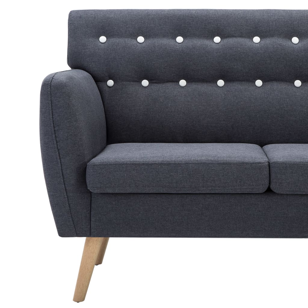 Divano a 3 Posti Rivestito in Tessuto 172x70x82 cm Grigio Scuro | homemem39