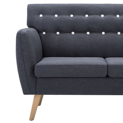 Divano a 3 Posti Rivestito in Tessuto 172x70x82 cm Grigio Scuro | homemem39