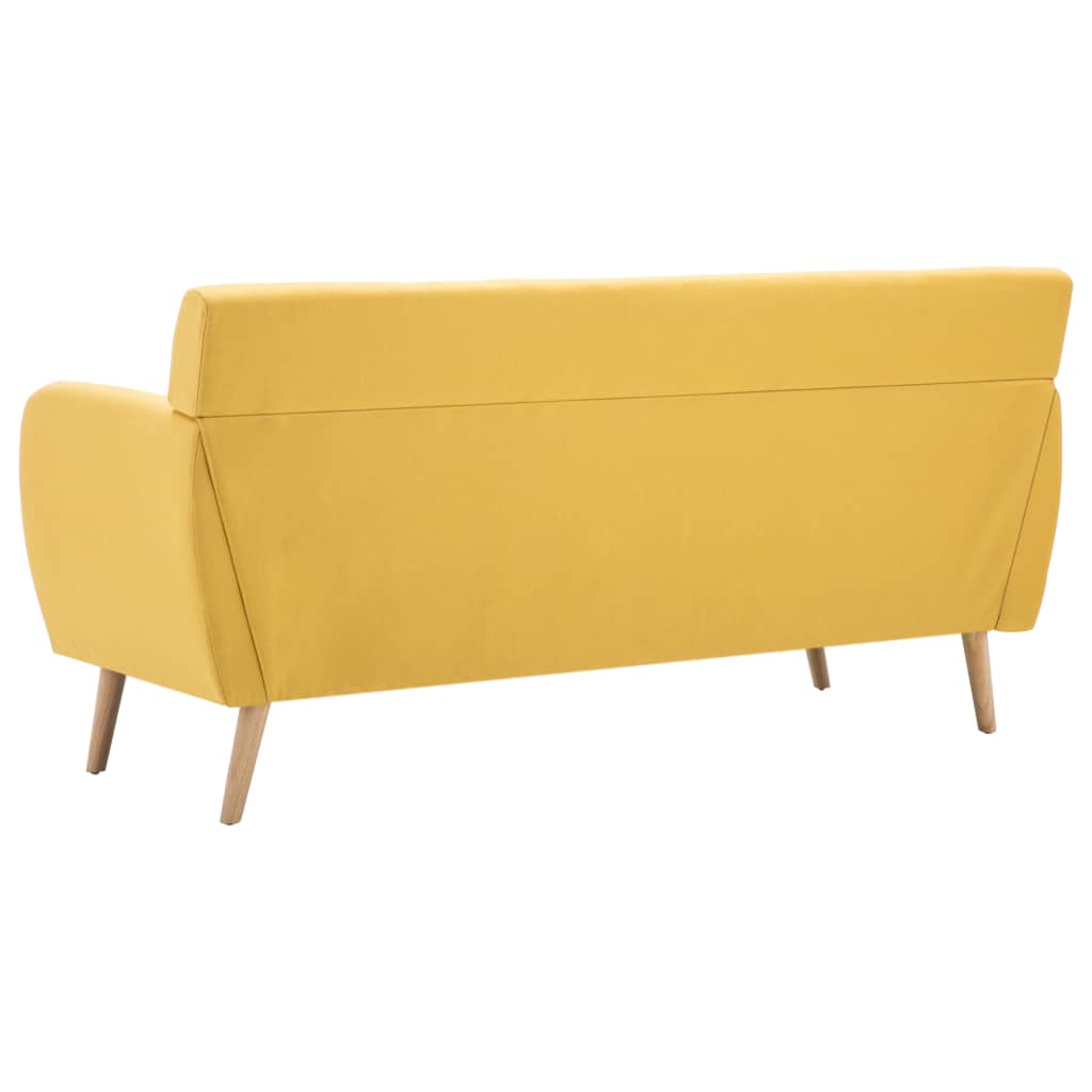 Divano a 3 Posti Rivestito in Tessuto 172x70x82 cm Giallo | homemem39