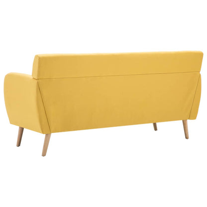 Divano a 3 Posti Rivestito in Tessuto 172x70x82 cm Giallo | homemem39