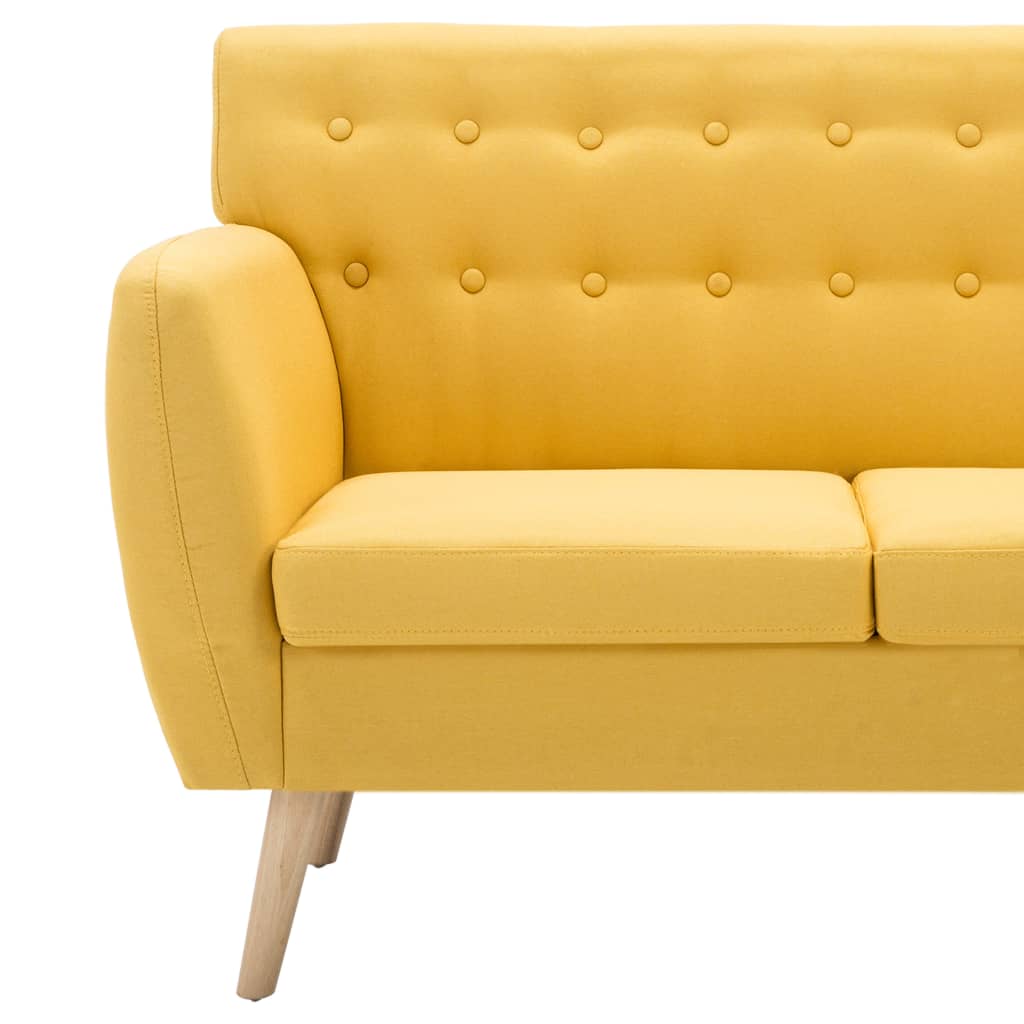 Divano a 3 Posti Rivestito in Tessuto 172x70x82 cm Giallo | homemem39