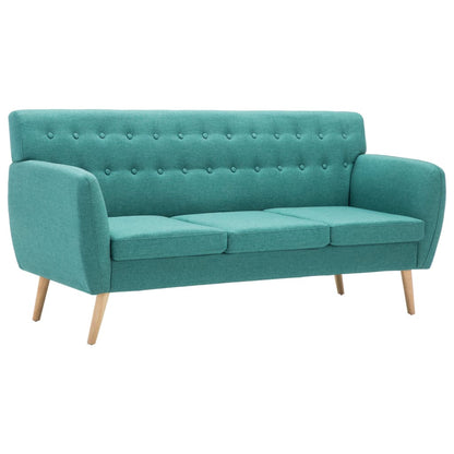 Divano a 3 Posti Rivestito in Tessuto 172x70x82 cm Verde | homemem39