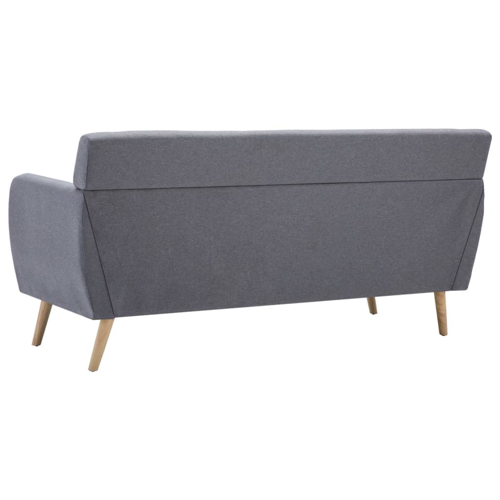Divano a 3 Posti Rivestito in Tessuto 172x70x82cm Grigio Chiaro - homemem39