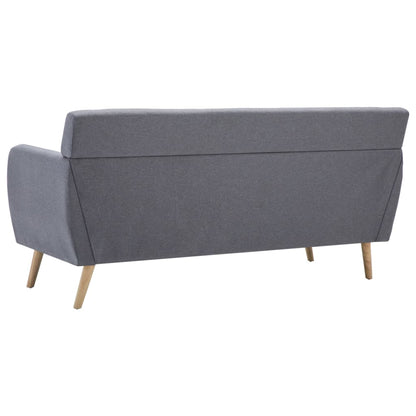 Divano a 3 Posti Rivestito in Tessuto 172x70x82cm Grigio Chiaro - homemem39