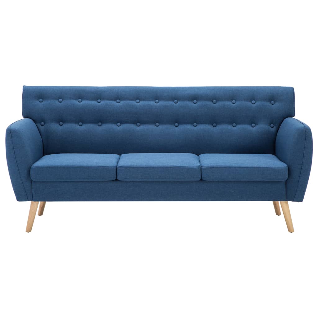 Divano a 3 Posti Rivestito in Tessuto 172x70x82 cm Blu | homemem39
