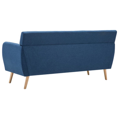 Divano a 3 Posti Rivestito in Tessuto 172x70x82 cm Blu | homemem39