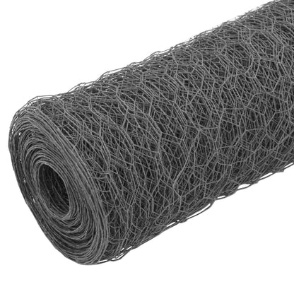 Recinzione in Rete per Pollaio in Acciaio e PVC 25x0,75m Grigia | homemem39