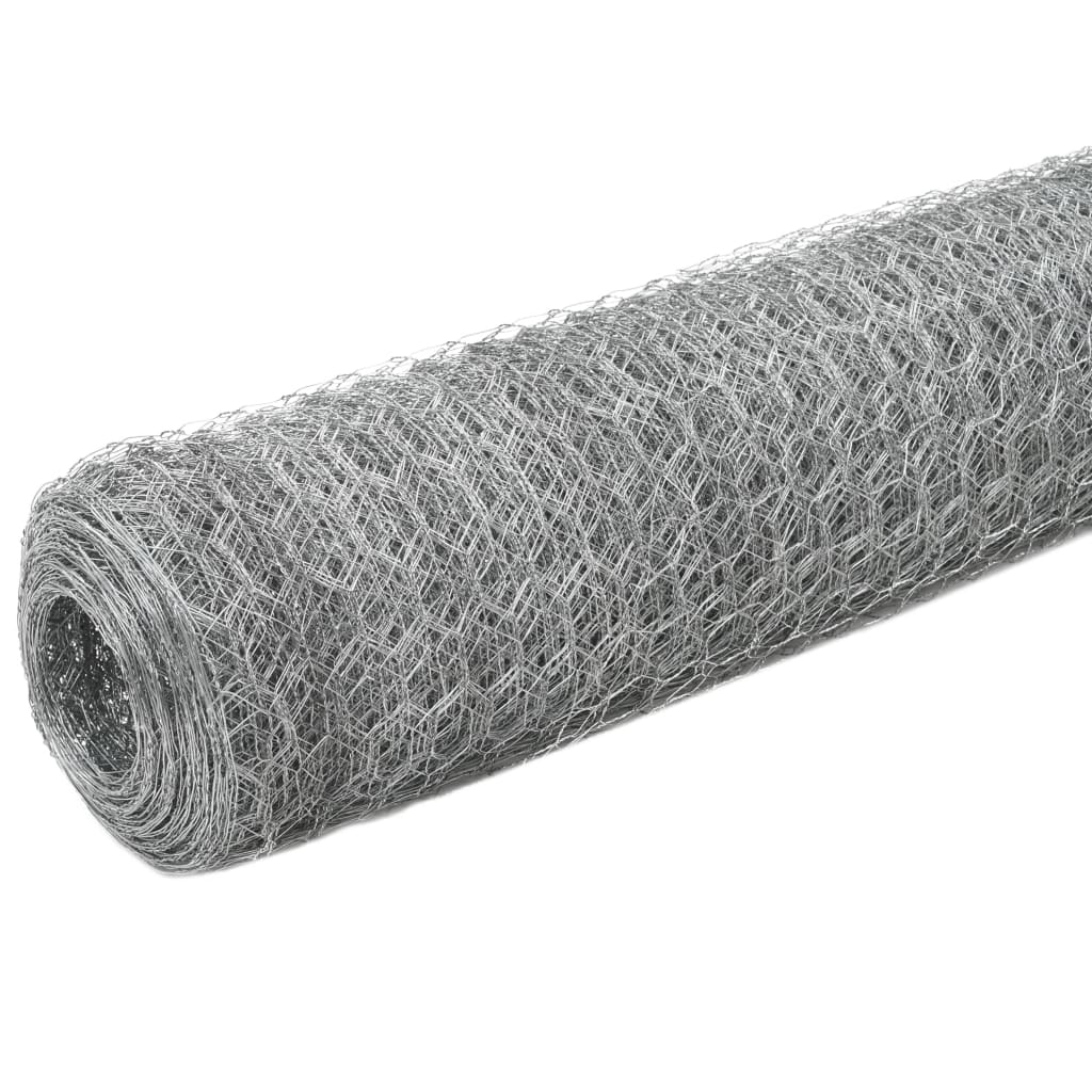 Recinzione in Rete per Pollaio Acciaio Zincato 25x1,5m Argento | homemem39