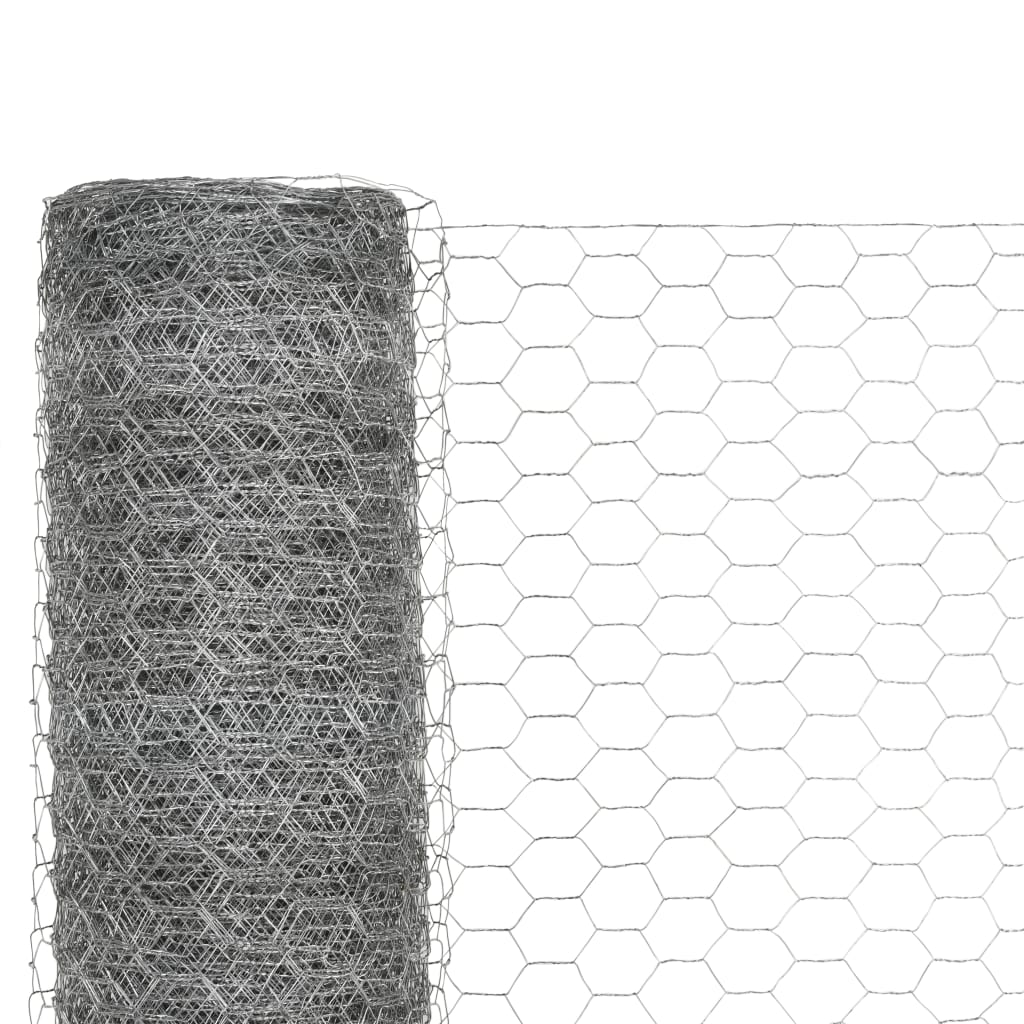 Recinzione in Rete per Pollaio Acciaio Zincato 25x1,5m Argento | homemem39