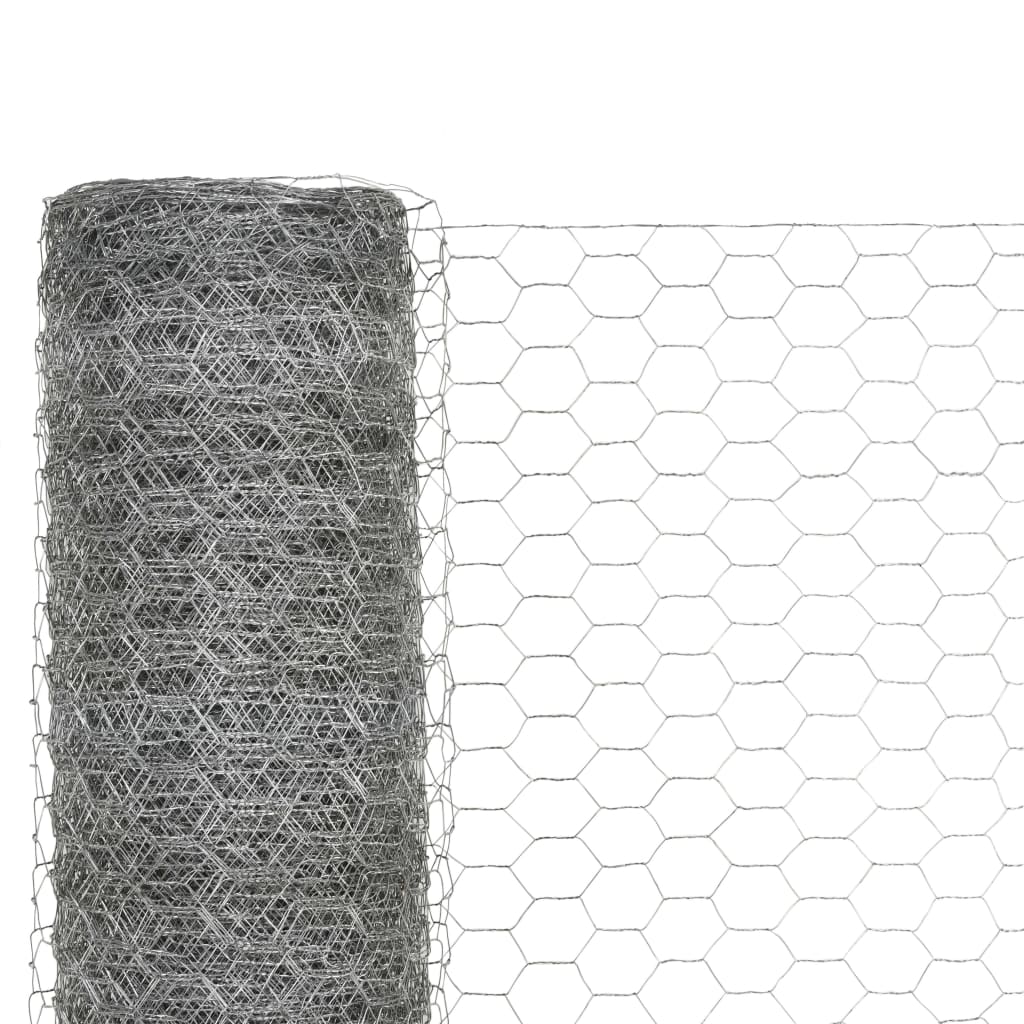 Recinzione in Rete per Pollaio Acciaio Zincato 25x1,5m Argento | homemem39