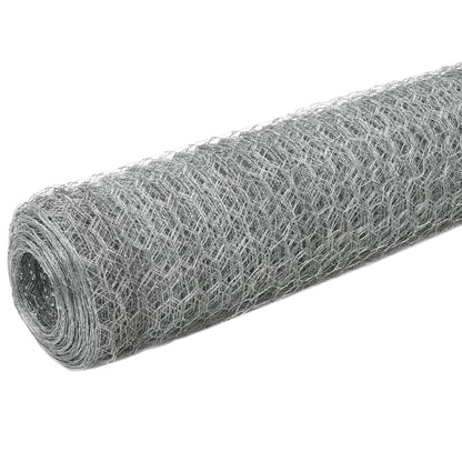 Recinzione in Rete per Pollaio Acciaio Zincato 25x1,2 m Argento | homemem39
