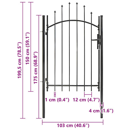Cancello da Giardino Woerden in Acciaio 1x1,5 m Nero | homemem39