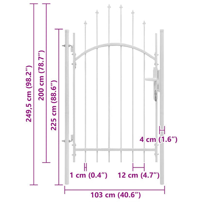 Cancello da giardino Woerden in acciaio 1x2,45 m Bianco | homemem39