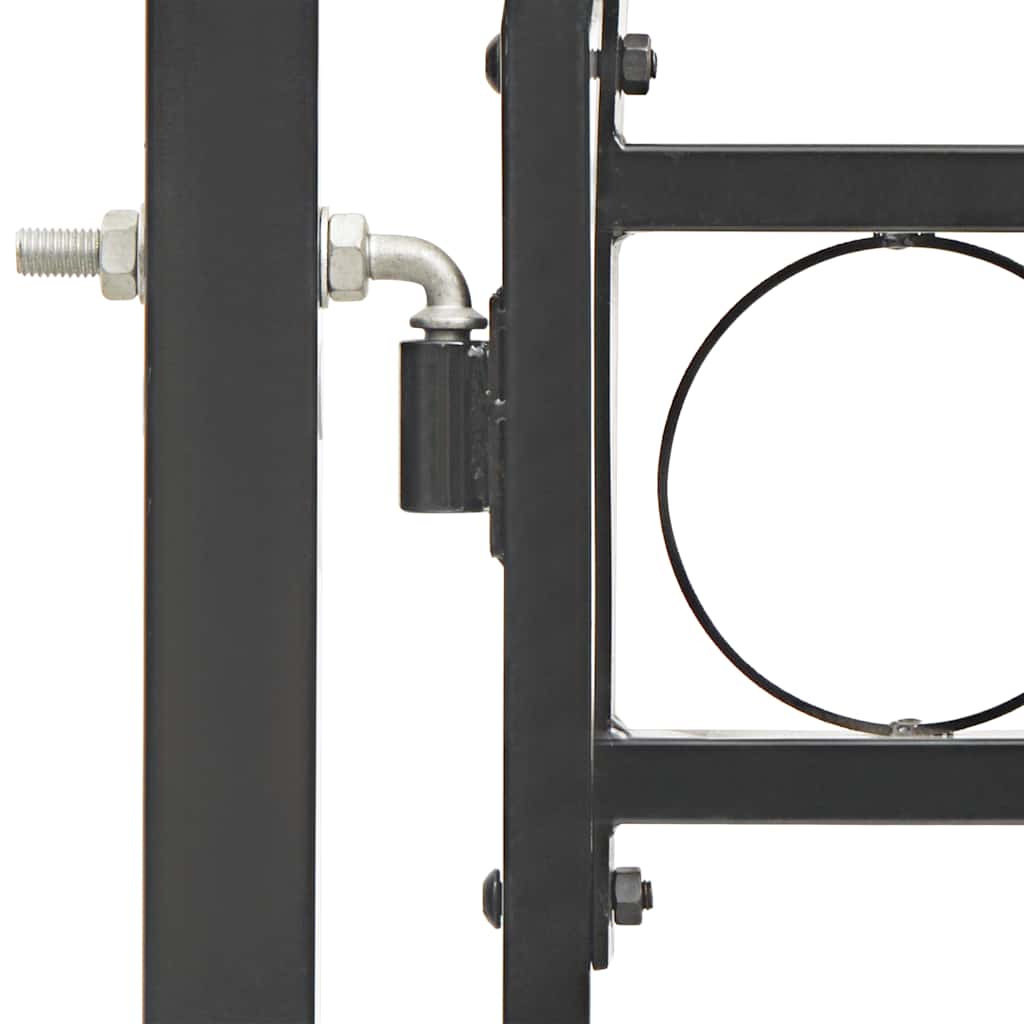 Cancello per recinzione ASSEN con parte superiore ad arco in acciaio 102x125 cm Nero | homemem39
