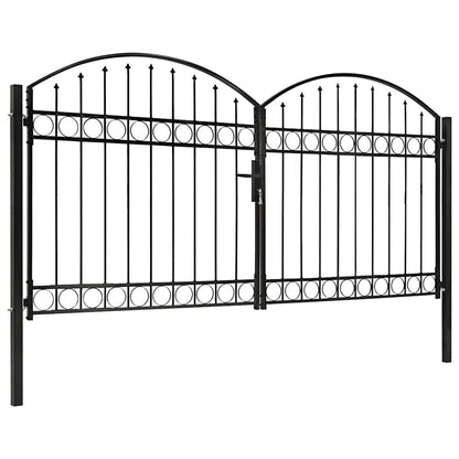 Cancello per recinzione ASSEN a doppia anta con parte superiore ad arco in acciaio 300x150 cm | homemem39