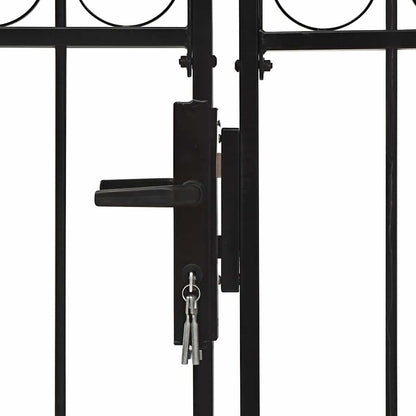 Cancello per recinzione ASSEN a doppia anta con parte superiore ad arco in acciaio 300x150 cm | homemem39