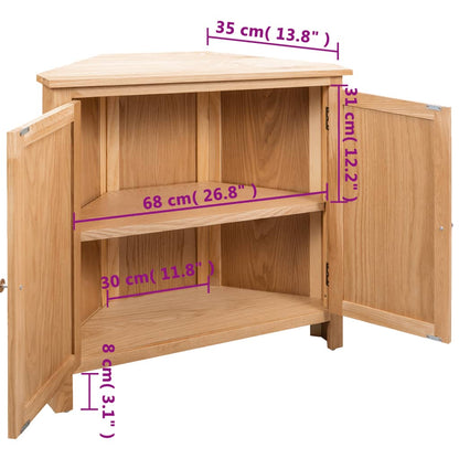 Armadietto ad Angolo 80x33,5x78 cm in Massello di Rovere