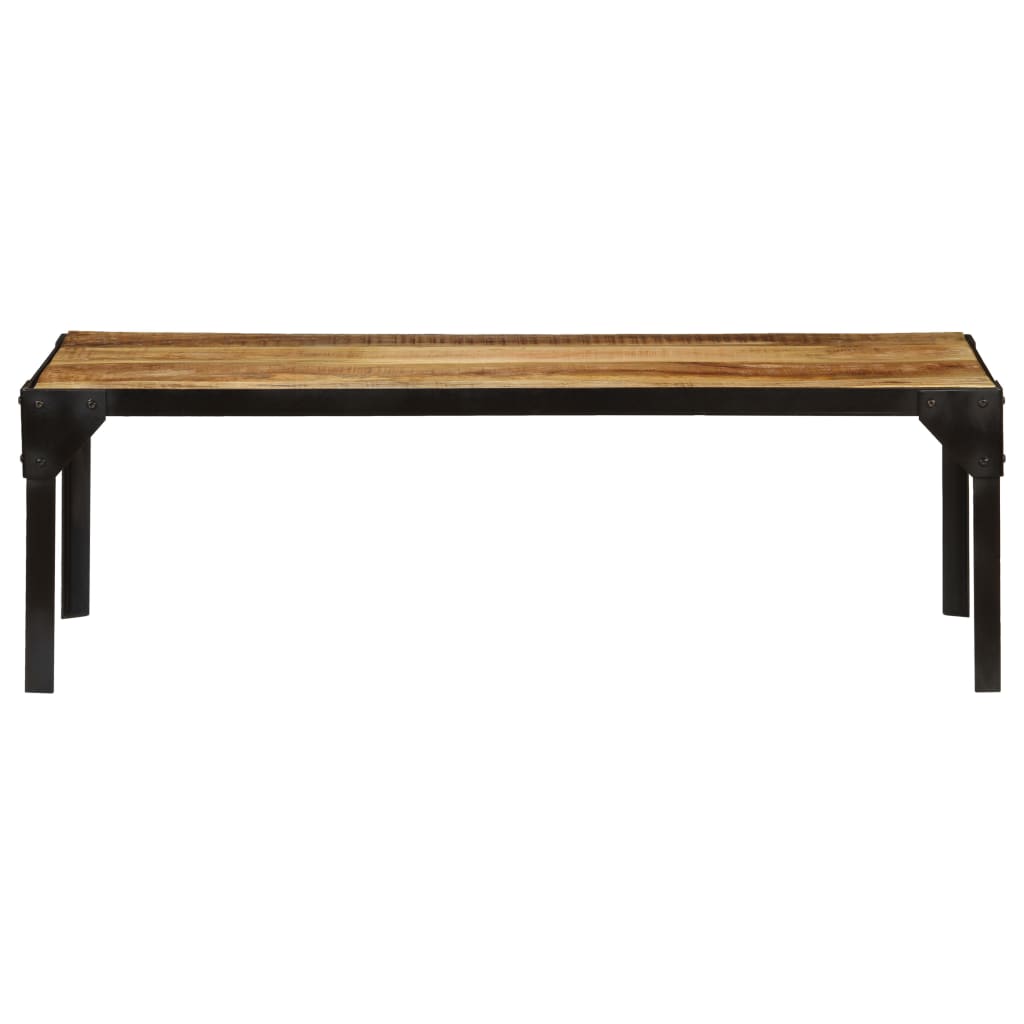 Tavolino da Salotto in Legno Massello di Mango e Acciaio 110 cm | homemem39