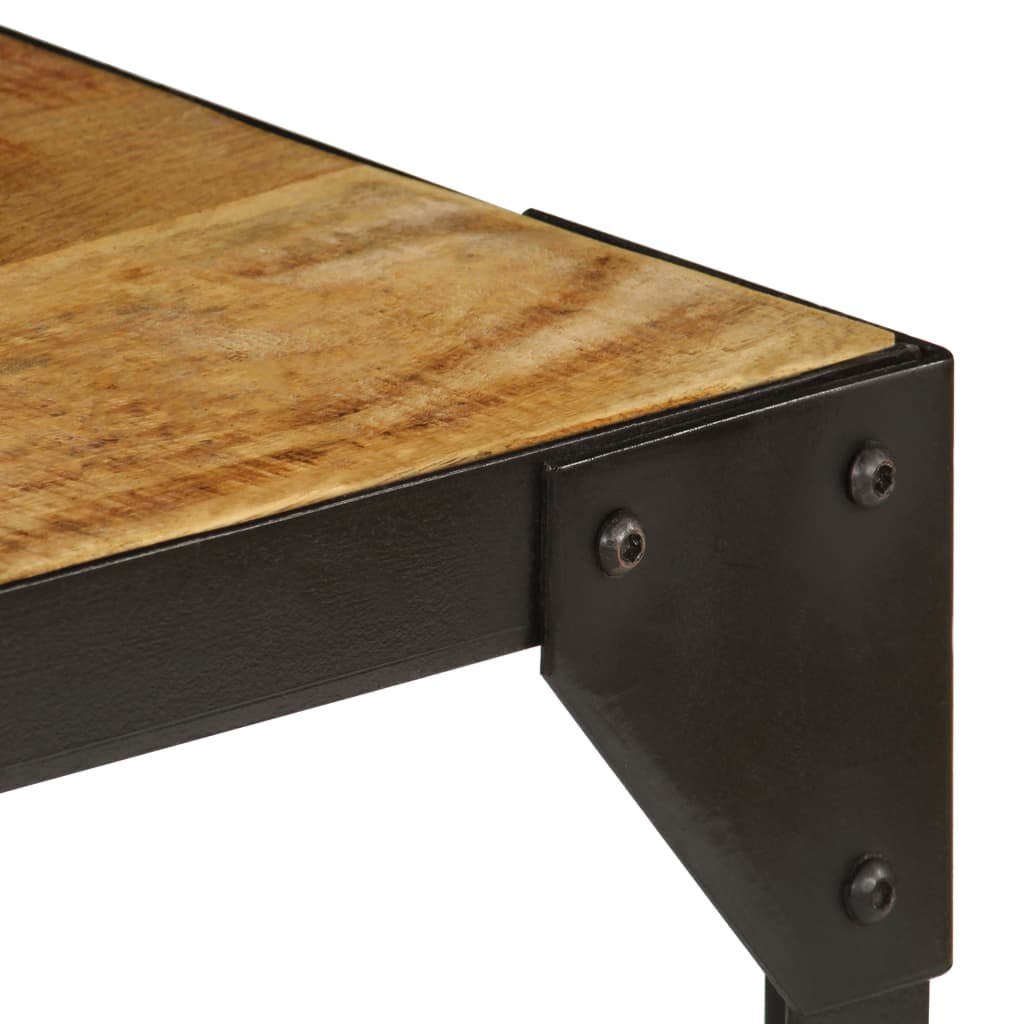 Tavolino da Salotto in Legno Massello di Mango e Acciaio 110 cm | homemem39