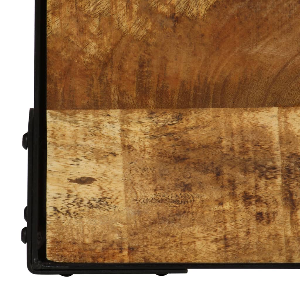 Tavolino da Salotto in Legno Massello di Mango e Acciaio 110 cm | homemem39
