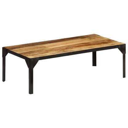 Tavolino da Salotto in Legno Massello di Mango e Acciaio 110 cm | homemem39