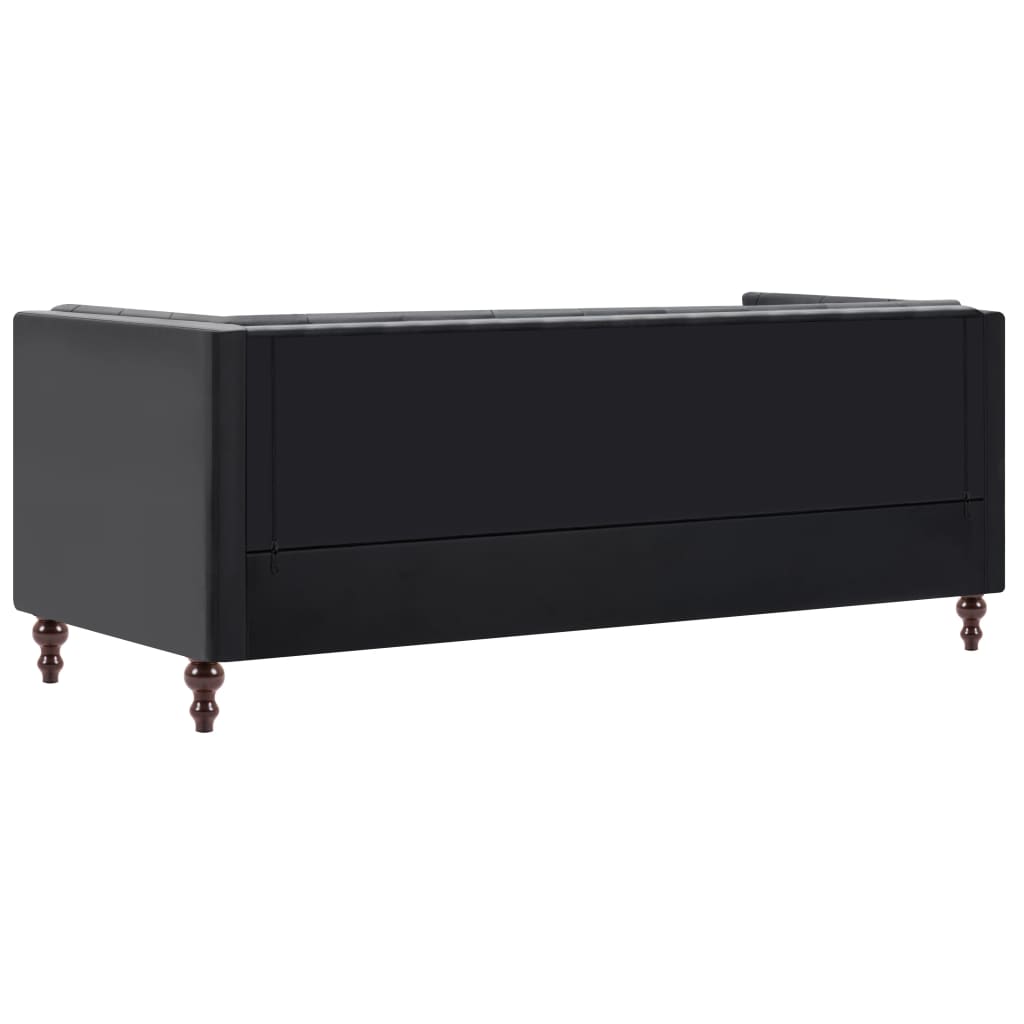 Divano Chesterfield a 3 Posti Rivestito in Similpelle Nero | homemem39