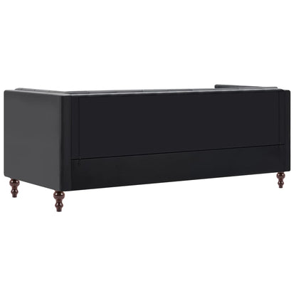 Divano Chesterfield a 3 Posti Rivestito in Similpelle Nero | homemem39