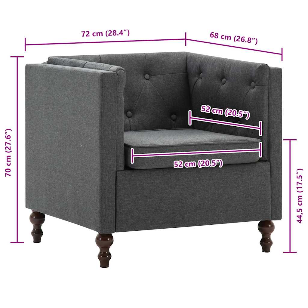 Dark Gray Armchair in Fabric