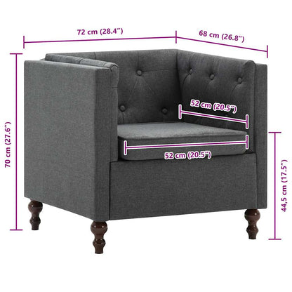 Dark Gray Armchair in Fabric