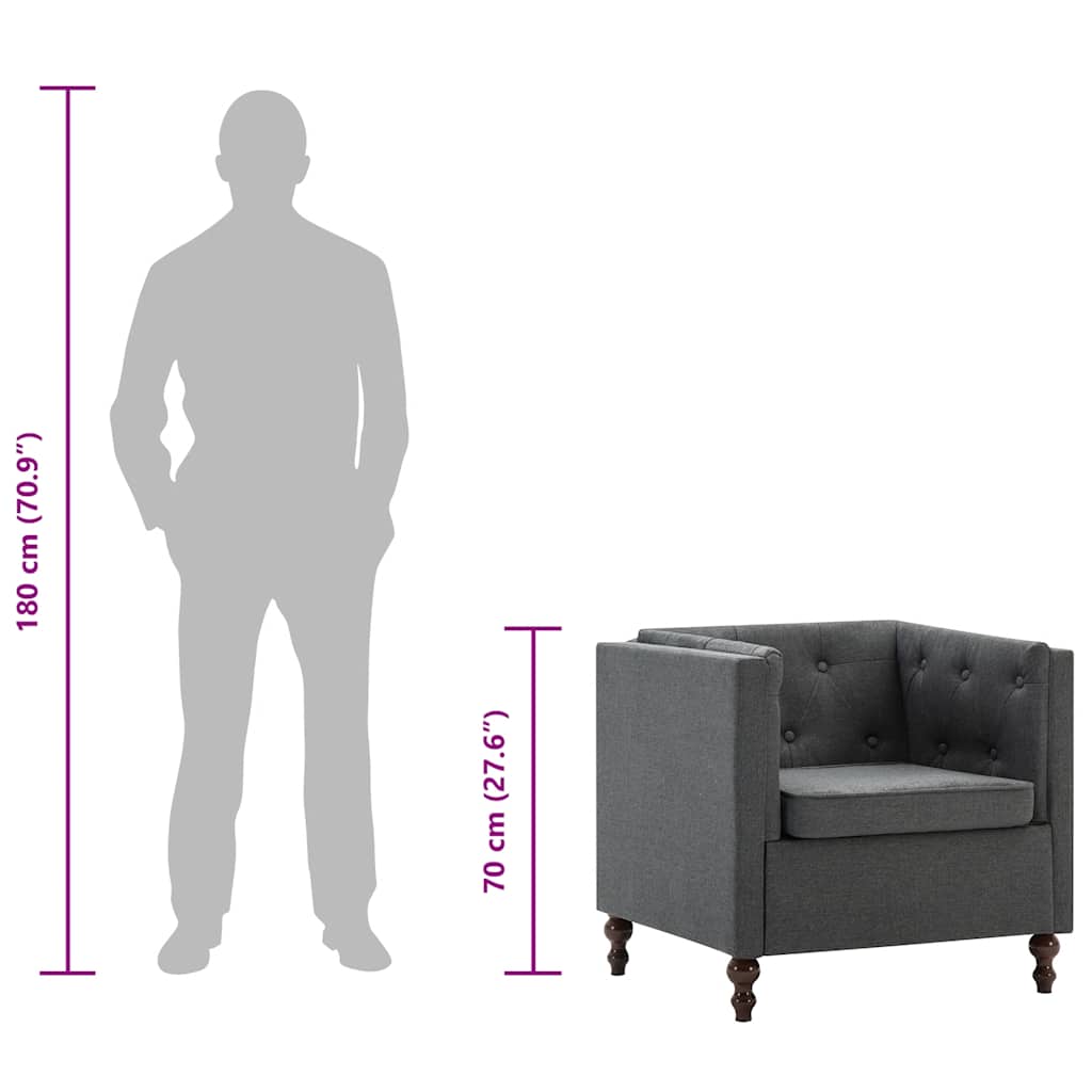 Dark Gray Armchair in Fabric