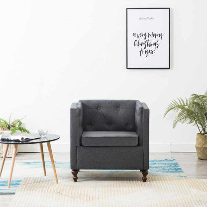 Dark Gray Armchair in Fabric