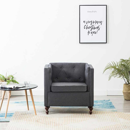 Dark Gray Armchair in Fabric
