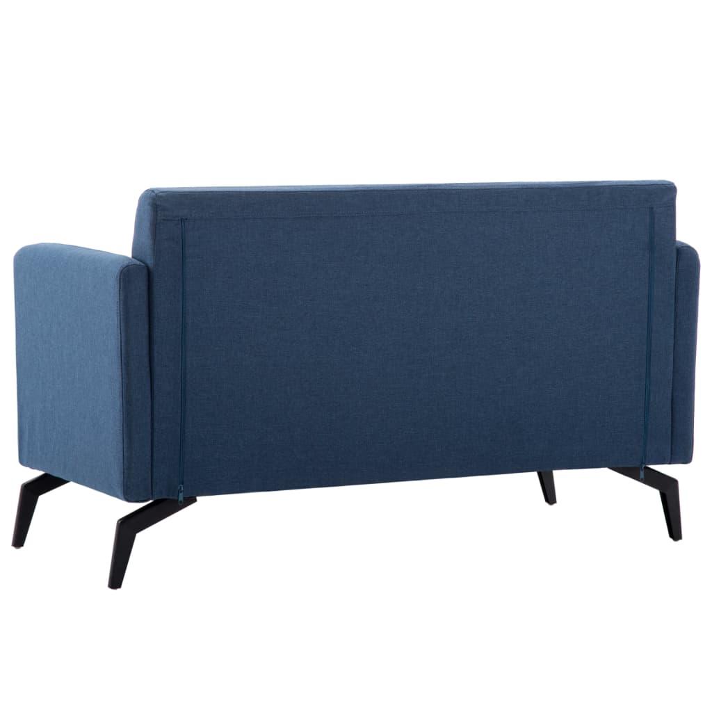 Divano a 2 Posti Rivestito in Tessuto 115x60x67 cm Blu