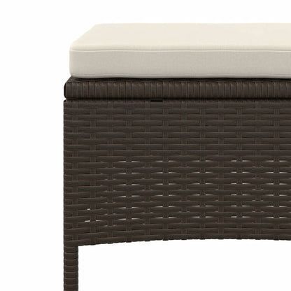 Divano da Giardino a 2 Posti Tavolino e Pouf Polyrattan Marrone - homemem39