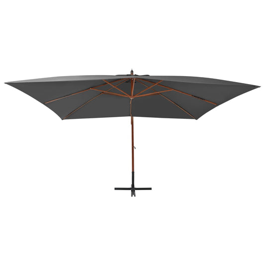 Ombrellone a Sbalzo con Palo in Legno 400x300 cm Antracite - homemem39