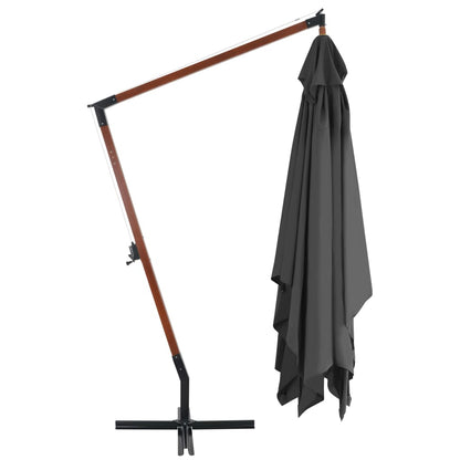 Ombrellone a Sbalzo con Palo in Legno 400x300 cm Antracite - homemem39