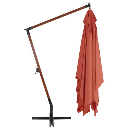 Ombrellone a Sbalzo con Palo in Legno 400x300 cm Terracotta - homemem39