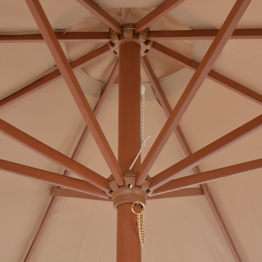 Ombrellone da Esterni con Palo in Legno 300 cm Grigio Talpa | homemem39