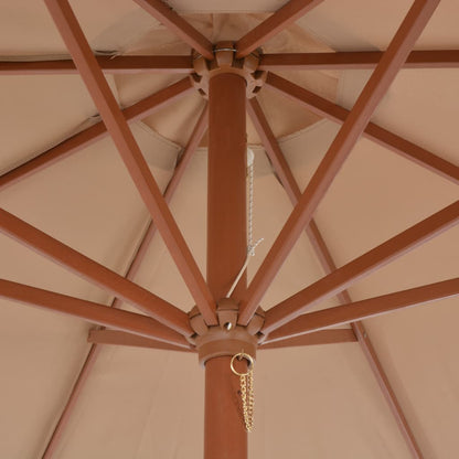 Ombrellone da Esterni con Palo in Legno 300 cm Grigio Talpa | homemem39