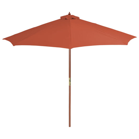 Ombrellone da Esterni con Palo in Legno 300 cm Terracotta - homemem39