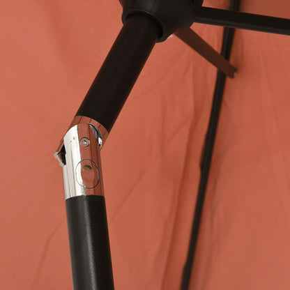 Ombrellone con Palo in Metallo 300x200 cm Terracotta | homemem39