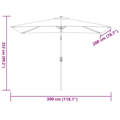 Ombrellone con Palo in Metallo 300x200 cm Terracotta | homemem39