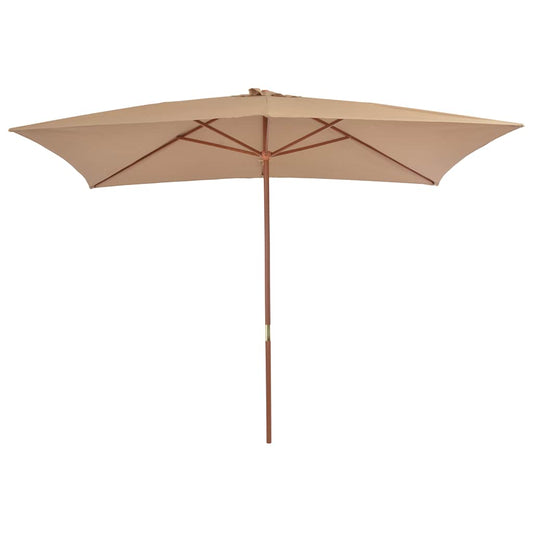 Ombrellone da Esterni con Palo in Legno 200x300 cm Tortora | homemem39