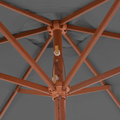Ombrellone da Esterni con Palo in Legno 270 cm Antracite - homemem39
