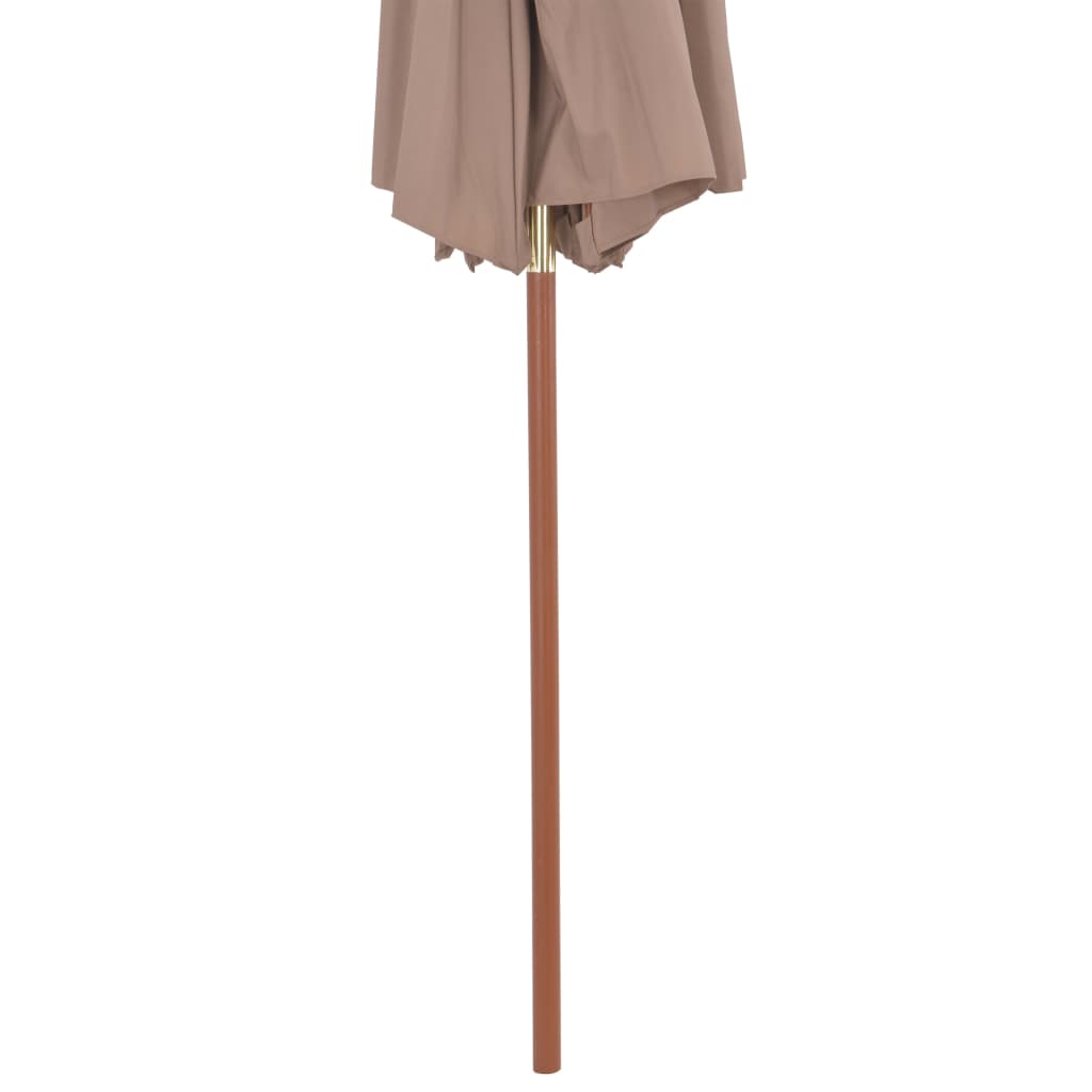 Ombrellone a Due Livelli con Palo in Legno 270 cm Grigio Talpa - homemem39