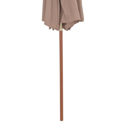 Ombrellone a Due Livelli con Palo in Legno 270 cm Grigio Talpa - homemem39