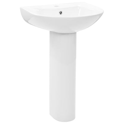 Lavandino a Colonna in Ceramica Bianca 520x440x190 mm - homemem39