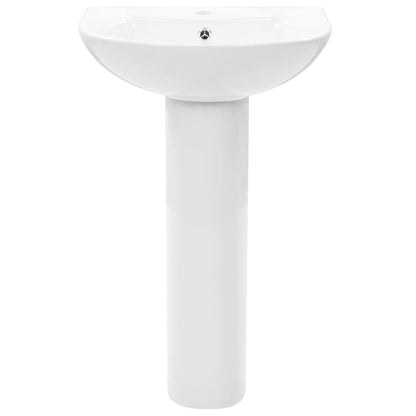 Lavandino a Colonna in Ceramica Bianca 520x440x190 mm - homemem39